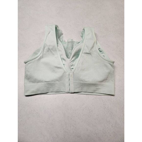 Breezies Womens Medium Lace Seamless Cami Bra Light Green L - Picture 2 of 3